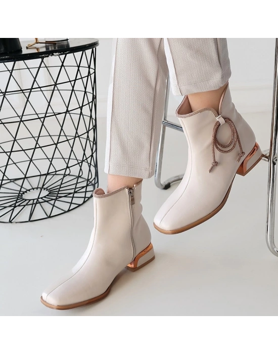 Melina Bej Cilt Topuklu Bot