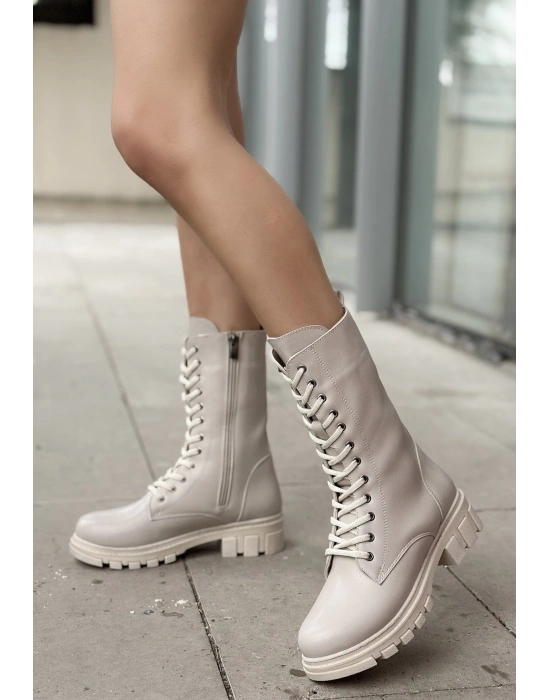 Nabah Bej Cilt Bağcıklı Bot