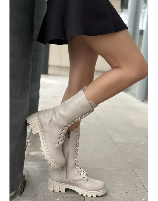 Nabah Bej Cilt Bağcıklı Bot