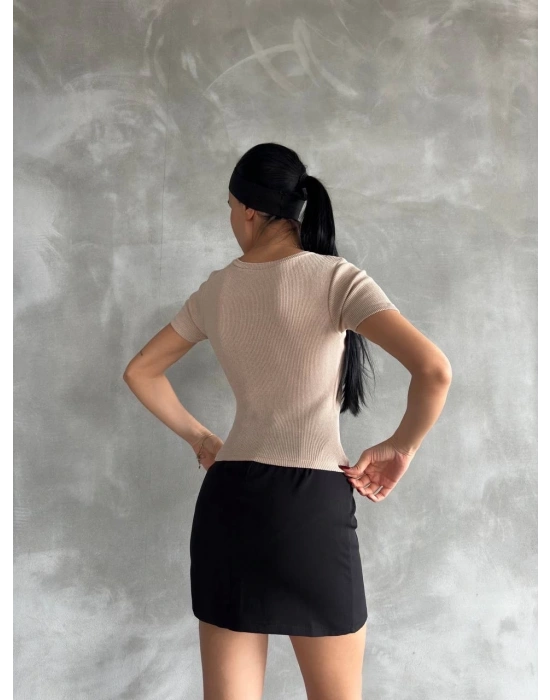 Taş baskılı kaş korse bluz