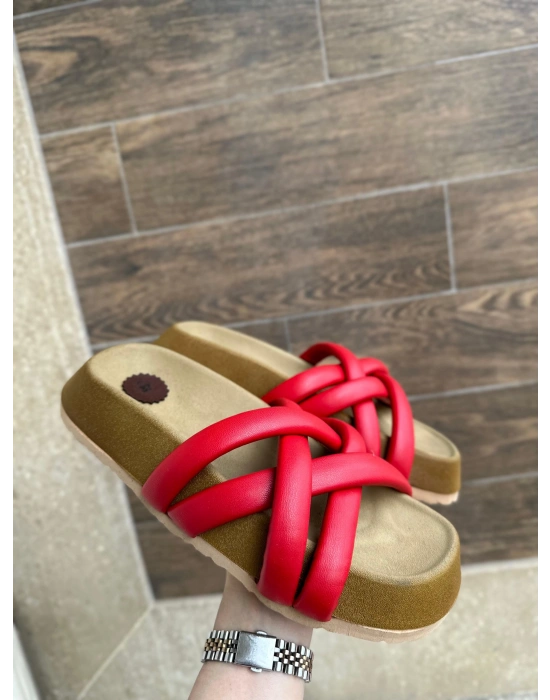 Tenda Kırmızı Cilt Terlik