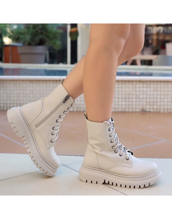 Toan Bej Cilt Bağcıklı Bot