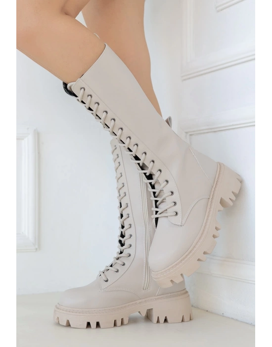 Uliza Bej Cilt Bağcıklı Çizme