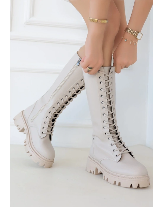 Uliza Bej Cilt Bağcıklı Çizme