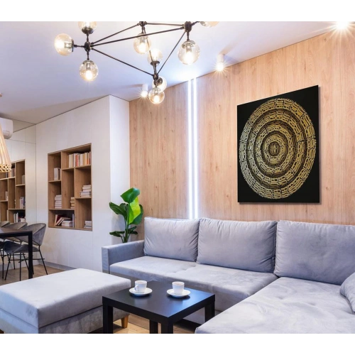 3 Boyutlu Hiç Modern İslami Hat Kanvas Tablo 100x100 cm