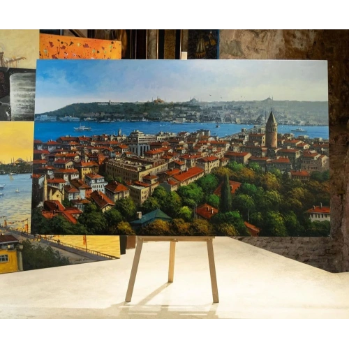 İstanbul Tarihi Yarımada Galatadan Sarayburnu Manzarası 120x200cm Dijital Baskı