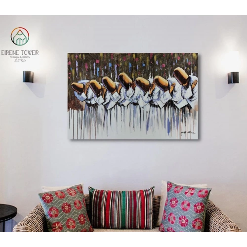 7 Semazen Yağlı Boya Kanvas Tablo 100x150cm