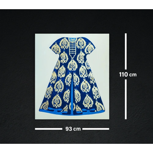 Altın İşlemeli Mavi Osmanlı Kaftanı 93x110 cm