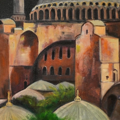 Aya Sofya İstanbul Yağlı Boya Kanvas Tablo 120x120cm