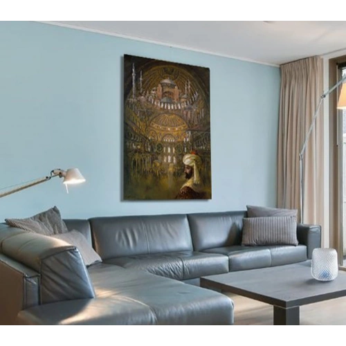 Ayasofya ve Fatih Sultan Mehmet Yağlı Boya Tablo Remzi Taşkıran 90x120cm