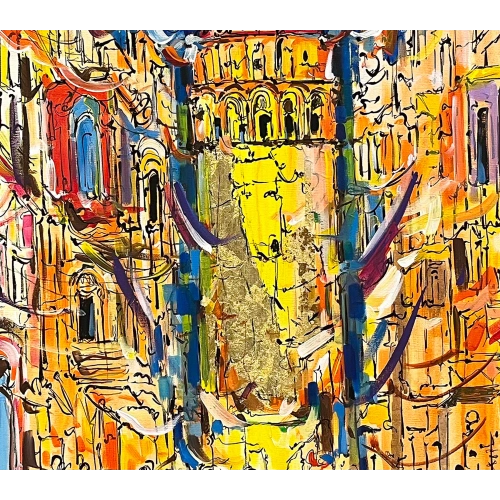 Galatada Kutlama Yağlı Boya Tablo 100x100 cm