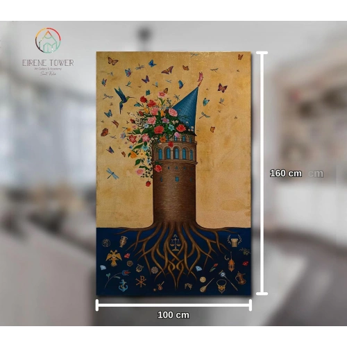 Golden Galata Tower Modern Istanbul Wall Decor