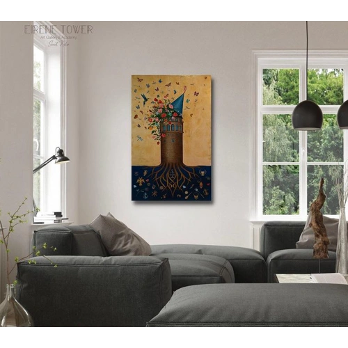 Golden Galata Tower Modern Istanbul Wall Decor
