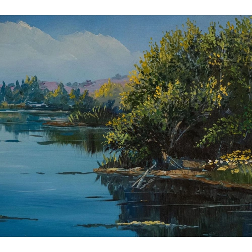Lakeside View Oil Painting