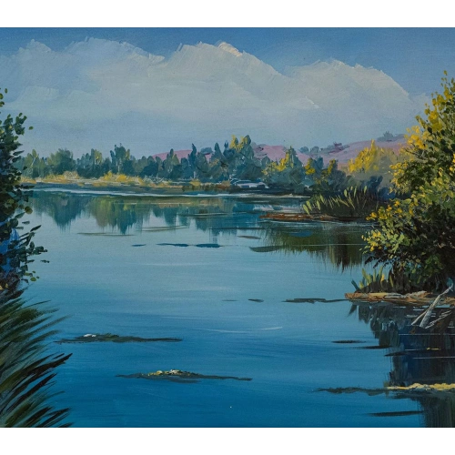 Lakeside View Oil Painting