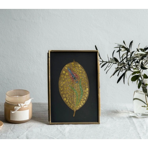 Lale Motifli Esma Ül Hüsna Tezhip Sanatı 20x36 cm