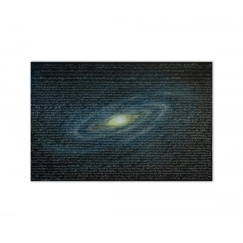 Rahman Suresi Evren Temalı Mavi Kanvas Tablo 100x150 cm
