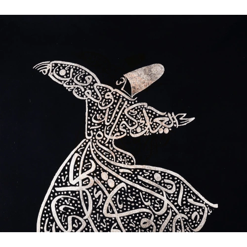 Ya Olduğun Gibi Görün Ya Göründüğün Gibi Ol Mevlana İslami Kaligrafi Rose Gold Tablo 78x110 cm