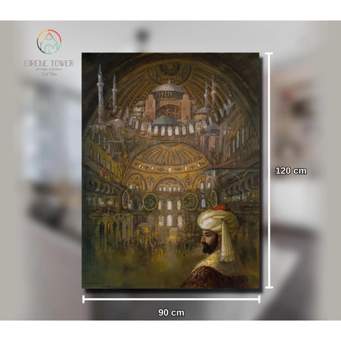 Ayasofya ve Fatih Sultan Mehmet Yağlı Boya Tablo Remzi Taşkıran 90x120cm