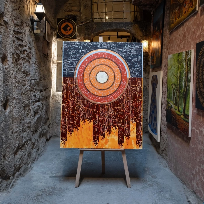 Ayetel Kürsi, İhlas suresi ve Nazar ayetleri! modern kaligrafik eserimiz! 90x120cm