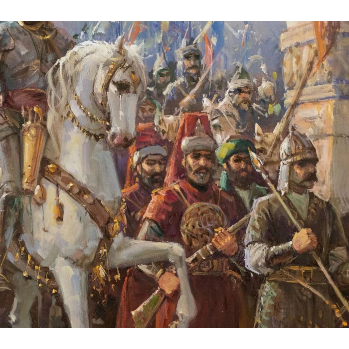 Fatih Sultan Mehmetin İstanbula Girişi Kanvas Tablo Remzi Taşkıran 90x120cm