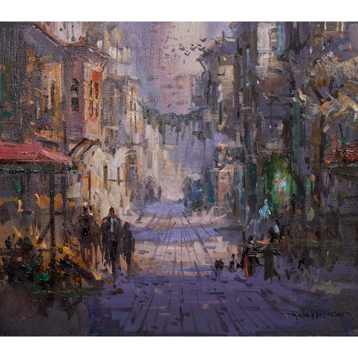 Galata Kulesi Yağlı Boya Kanvas Tablo Remzi Taşkıran 50x70cm