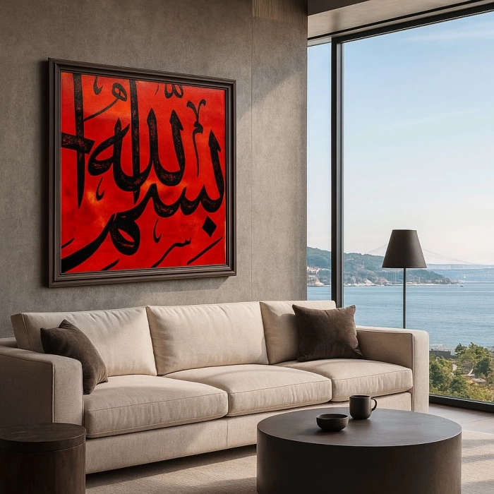 Her Şeyin Başı: Bismillah ✍ El yazısı hat sanatı eşsiz eserimiz 60x60cm