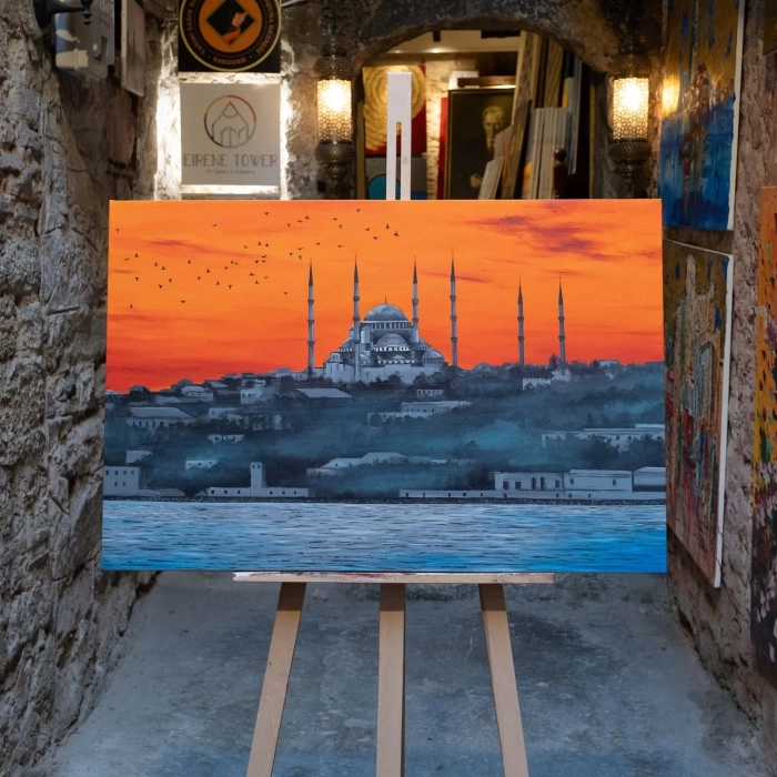 Kızıl Semalarda Sultan Ahmet Camii 60x90cm