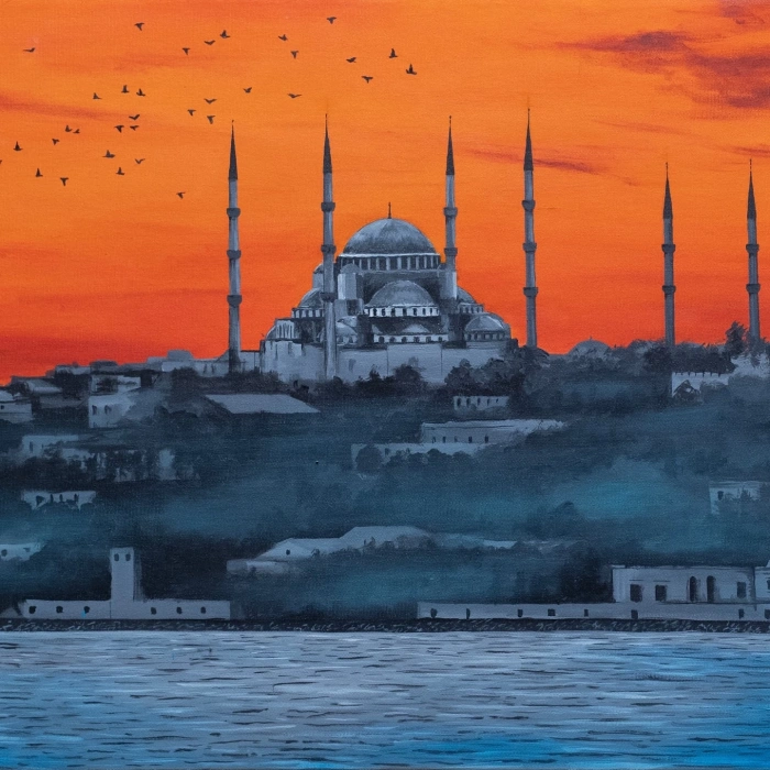 Kızıl Semalarda Sultan Ahmet Camii 60x90cm