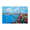 Mavi Galata Tarihi Yarımada Manzarası İstanbul Kanvas Tablo 80x120 cm