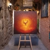 Yıkımın ortasında yeniden doğan ne varsa, bu tablonun içinde! Simurg eşsiz eserimiz 100x100cm
