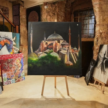 Aya Sofya İstanbul Yağlı Boya Kanvas Tablo 120x120cm