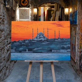 Kızıl Semalarda Sultan Ahmet Camii 60x90cm