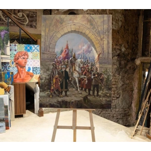 Fatih Sultan Mehmetin İstanbula Girişi Kanvas Tablo Remzi Taşkıran 90x120cm