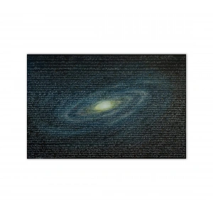 Rahman Suresi Evren Temalı Mavi Kanvas Tablo 100x150 cm