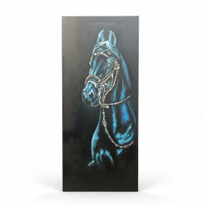 Siyah At Kanvas Dijital Baskı Tablo 60x140 cm