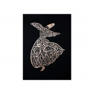 Ya Olduğun Gibi Görün Ya Göründüğün Gibi Ol Mevlana İslami Kaligrafi Rose Gold Tablo 78x110 cm