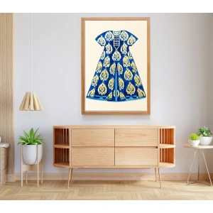 Altın İşlemeli Mavi Osmanlı Kaftanı 100x130cm