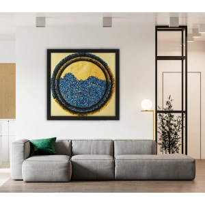 Blue Ayatul Kursi with Gold Leaf 80X80