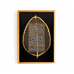 Kabe Kapısı Yaprak Üzerine Minyatür Sanatı 16x33 cm