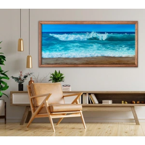 Sahil Mavi Kanvas Tablo 60x140 cm