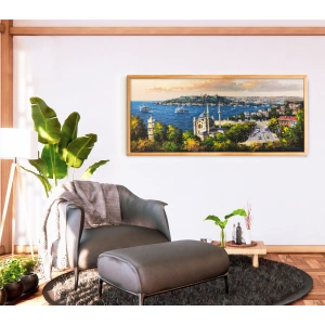 Ortaköy Cami İstanbul Yağlı Boya Tablo 60x140 cm