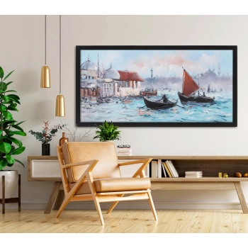 Ortaköyde Tekneler İstanbul Manzarası 60x120cm