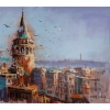 Galata Kulesi İstanbul Yağlı Boya Tablo 70x140 cm