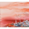 Kırmızı İstanbul Kolajı Tablo 100x100cm