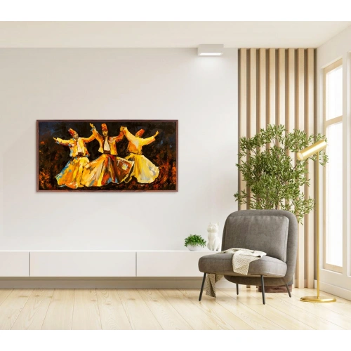 3 Whirling Dervishes on Dhikr Wall Art 60X120