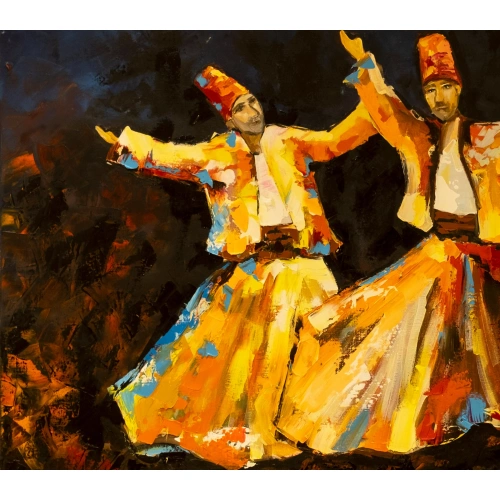 3 Whirling Dervishes on Dhikr Wall Art 60X120