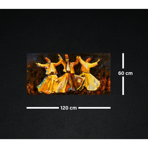 3 Whirling Dervishes on Dhikr Wall Art 60X120
