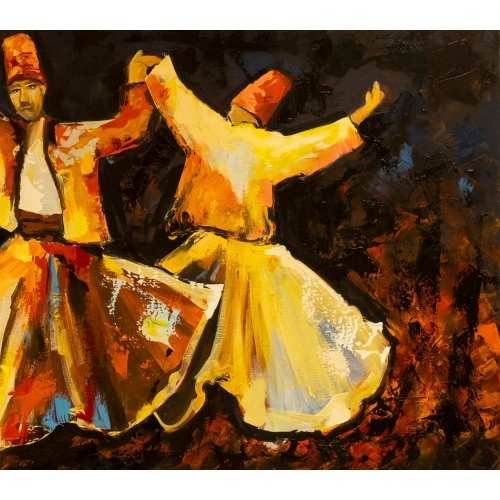 3 Whirling Dervishes on Dhikr Wall Art 60X120