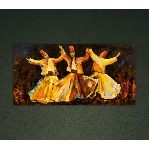 3 Whirling Dervishes on Dhikr Wall Art 60X120